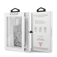Guess case for iPhone 12 / 12 Pro 6,1&quot; GUHCP12MLG4GSI silver hard case 4G Big Liquid Glitter