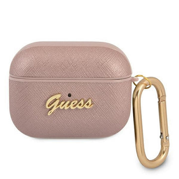 Guess case for AirPods Pro GUAPSASMP pink Saffiano Script Metal Collection