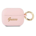 Guess case for AirPods Pro GUAPSSSI pink Silicone Vintage Script