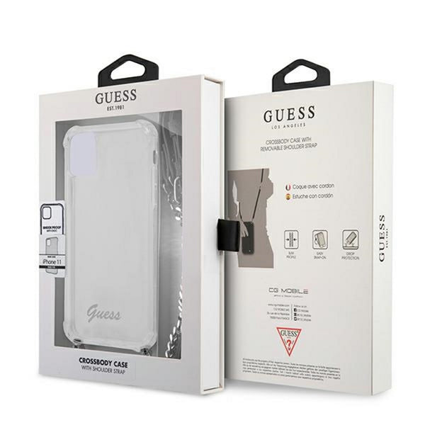 Guess case for iPhone 11 GUHCN61KC4GSSI transparent hard case 4G Silver Chain