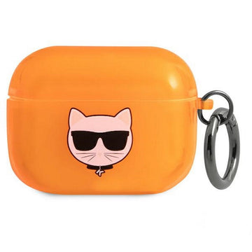 Karl Lagerfeld case for Airpods Pro KLAPUCHFO orange Choupette