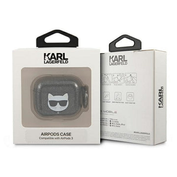 Karl Lagerfeld case for Airpods 3 KLA3UCHGK black Glitter Choupette