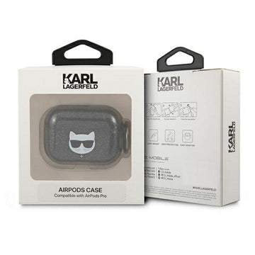 Karl Lagerfeld case for Airpods Pro KLAPUCHGK black Glitter Choupette