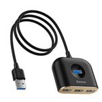 Baseus adapter HUB Square USB 3.0 to 4x USB black