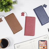 Genuine Leather Smart Pro case for Xiaomi Redmi 9T / Poco M3 maroon