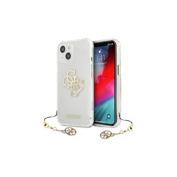 Guess case for iPhone 13 Mini 5,4'' GUHCP13SKS4GGO transparent hard case 4G Gold Charms Collection
