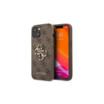 Guess case for iPhone 13 Mini 5,4'' GUHCP13S4GMGBR brown hard case 4G Big Metal Logo