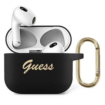 Guess case for AirPods 3 GUA3SSSK black Silicone Vintage Script