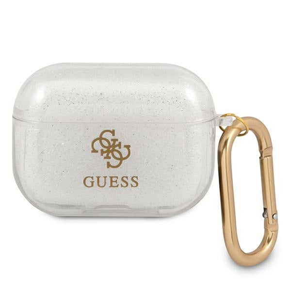 Guess case for AirPods Pro GUAPUCG4GT transparent Glitter Collection
