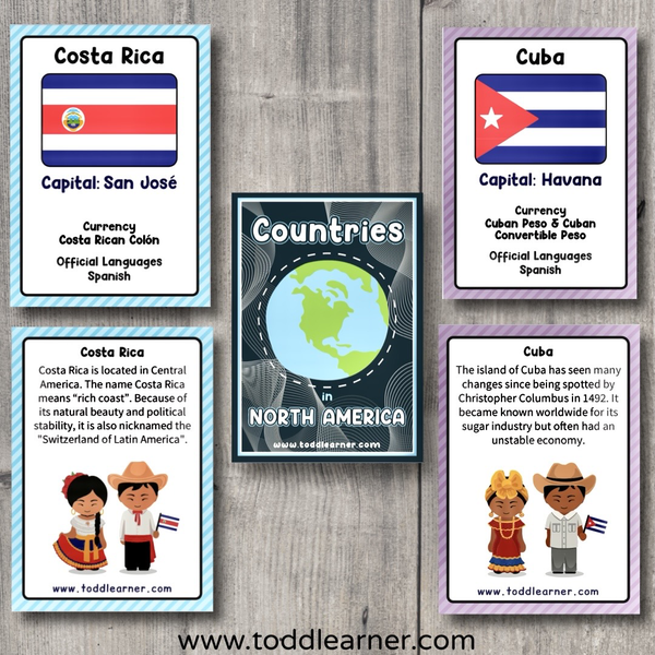 Countries Flash Cards-North America