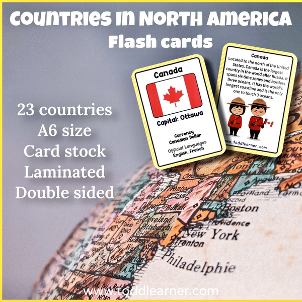 Countries Flash Cards-North America