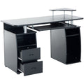 Zennor Thorpe Desk with Drawers & Sliding Keyboard Shelf - Black