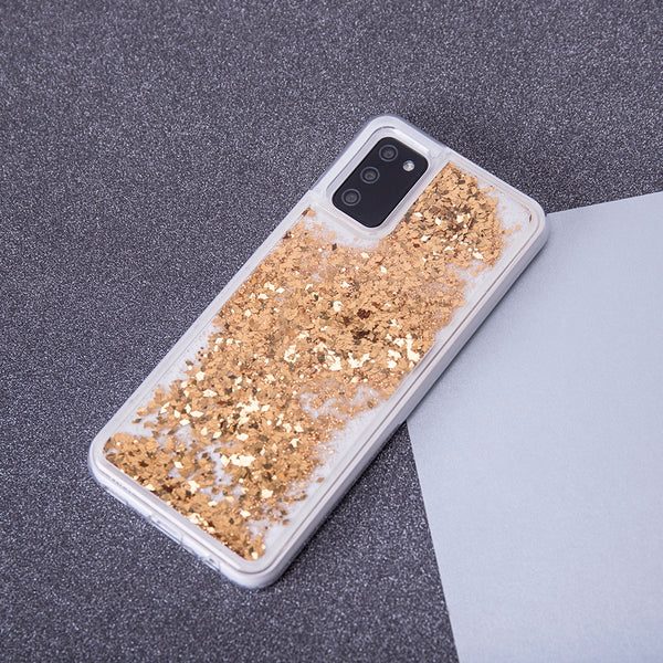 Liquid Sparkle TPU case for Samsung Galaxy A02S gold