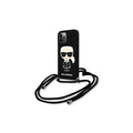 Karl Lagerfeld case for iPhone 12 Pro Max 6,7&quot; KLHCP12LWOSLFKBK black hard case Silicone Cord Iconic