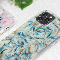 Gold Glam case for Samsung Galaxy A03S Boho Leaves