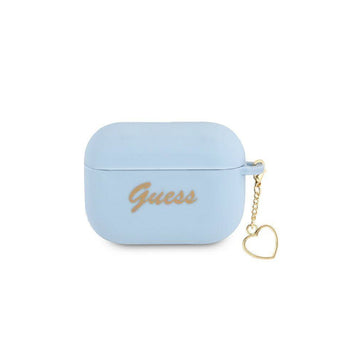 Guess case for Airpods Pro GUAPLSCHSB blue Silicone Heart Charm