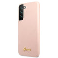 Guess case for Samsung Galaxy S22 Plus GUHCS22MLSLMGPP pink hard case Silicone Metal Logo Script