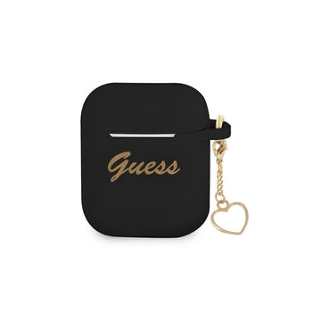 Guess case for Airpods / Airpods 2 GUA2LSCHSK black Silicone Heart Charm