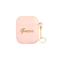 Guess case for Airpods / Airpods 2 GUA2LSCHSP pink Silicone Heart Charm