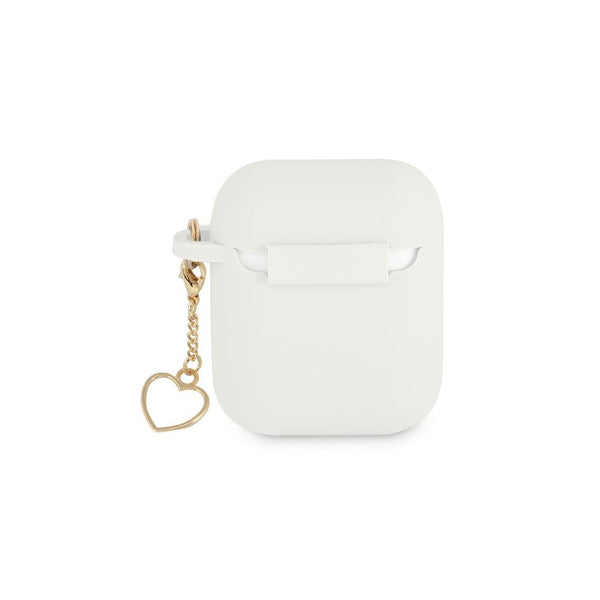 Guess case for Airpods / Airpods 2 GUA2LSCHSH white Silicone Heart Charm