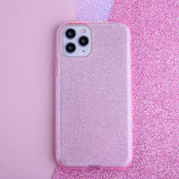 Glitter 3in1 case for Samsung A22 4G pink