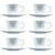Set of Mugs with Saucers Luminarc Trianon (6 pcs) White Glass 220 ml 6 Pieces