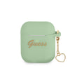 Guess case for Airpods / Airpods 2 GUA2LSCHSN green Silicone Heart Charm