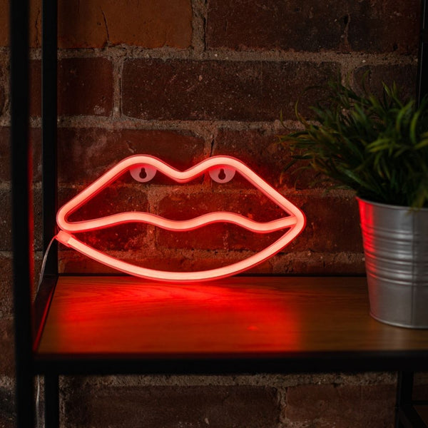 Neon LED Light LIPS red Bat + USB FLNEO8 Forever Light