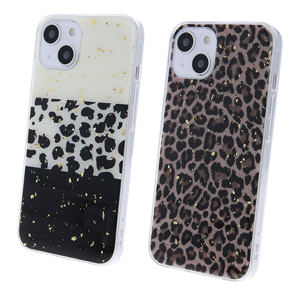 Gold Glam case for Samsung Galaxy A13 4G leopard print 1