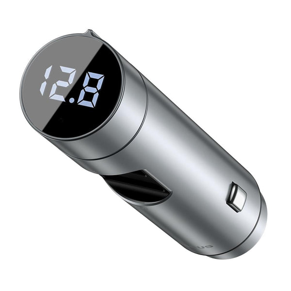 Baseus transmiter FM Energy Column Bluetooth MP3 car charger silver