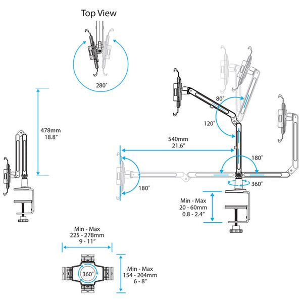 Tablet Mount 360º Startech ARMTBLTIW