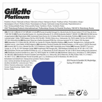 "Gillette Platinum Ricarica 5 Unità "