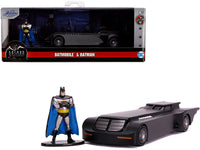 Batmobile with Diecast Batman Figurine \"Batman: The Animated Series\" (1992-1995) TV Series \"DC Comics\" \"Hollywood Rides\" Series 1/32 Diecast Model Car by Jada