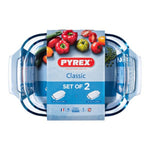 Komplet posod za pečico Pyrex Classic Prozorno Borosilikatno steklo (2 pcs)