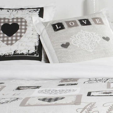 Bedding set TODAY Hearts White 240 x 260 cm