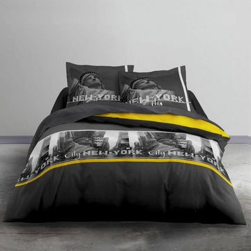 Bedding set TODAY Black Yellow 140 x 200 cm