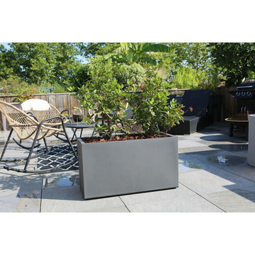 Planter Riviera Rectangular Grey 80 x 40 cm Granite