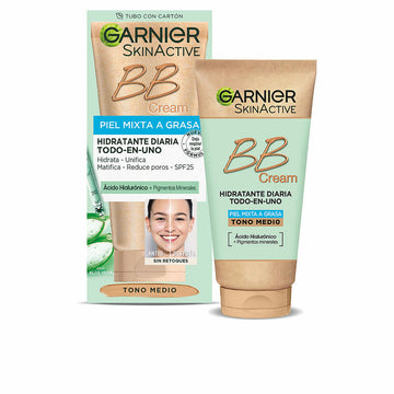 Obarvana vlažilna krema Garnier Skinactive Bb Cream Mešana Koža Mastna koža Medium 50 ml Spf 25