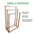 CARLA HOME Bamboo Towel Bar Metal Holder Rack 3-Tier Freestanding for Bathroom and Bedroom