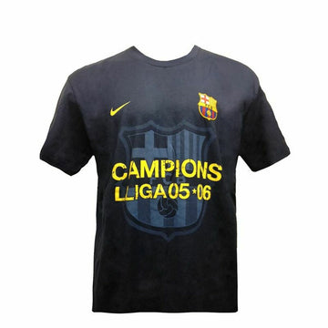 Men's Short-sleeved Football Shirt F.C. Barcelona Campions Lliga 05-06 Dark blue