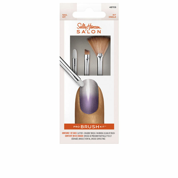 Set of Make-up Brushes Sally Hansen Pro Brush Nails 3 Pieces