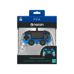 PS4 Nacon Wired Illuminated Compact Controller Light Edition - Blue