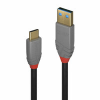 USB A zu USB-C-Kabel LINDY 36910 50 cm Schwarz