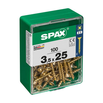 Box of screws SPAX Yellox Wood Flat head 100 Pieces (3,5 x 25 mm)