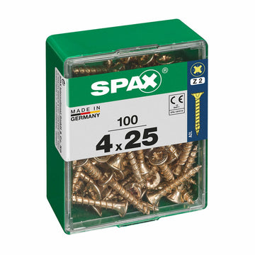 Boîte à vis SPAX Vis à bois Tête plate (4 x 25 mm) (4,0 x 25 mm)