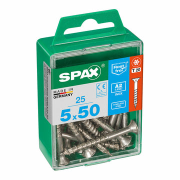 Boîte à vis SPAX 4197000500502 Vis à bois Tête plate (5 x 50 mm) (5,0 x 50 mm)