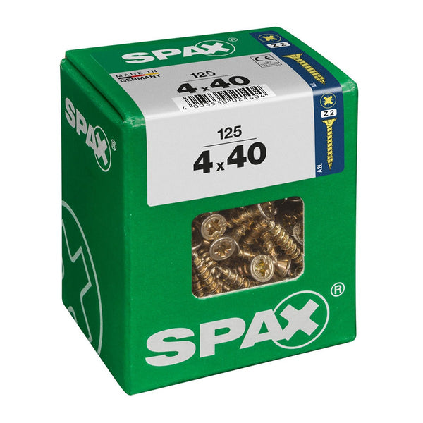 Box of screws SPAX Yellox Wood Flat head 125 Pieces (4 x 40 mm)