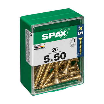 Box of screws SPAX Yellox Wood Flat head 25 Pieces (5 x 50 mm)
