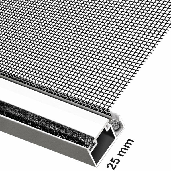 Komarna mreža Schellenberg Vrata Kaljeno Steklo Aluminij Bela (100 x 210 cm)