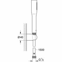 A shower head with a hose to direct the flow Grohe Vitalio Get Stick 27459000 Chromed 150 cm 1 Position